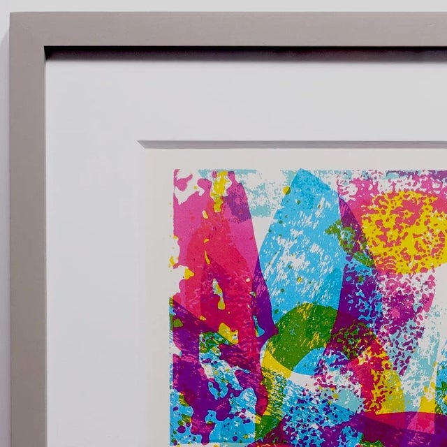 1970s 1970s Abstract Silkscreen Print Signed Garboc, Framed For Sale - Image 5 of 6