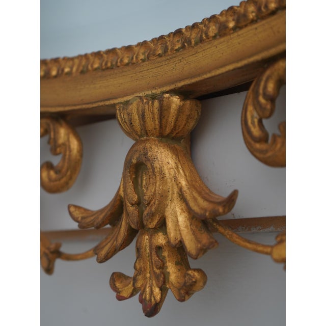 Carvers' Guild Carvers Guild Oval Louis XV Gold Frame Wall Mirror For Sale - Image 4 of 11