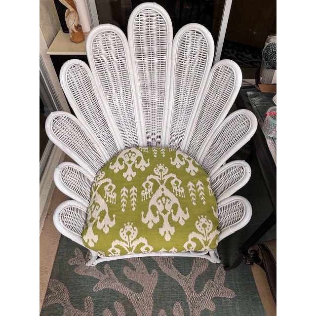Vintage Palm Frond, Fan-Back, Peacock Chair For Sale - Image 4 of 8