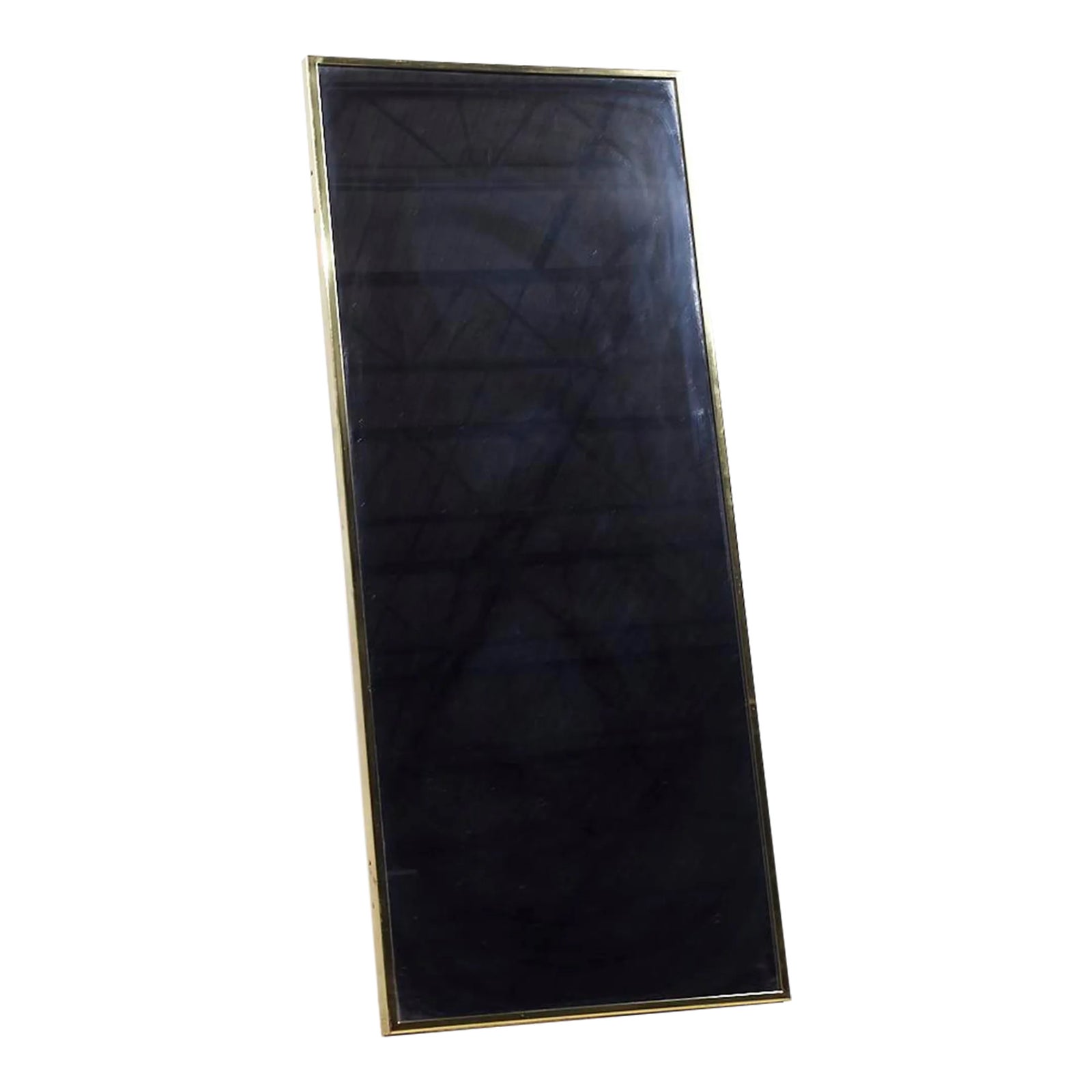 Paul McCobb for Calvin Mid Century Brass Framed Mirror | Chairish