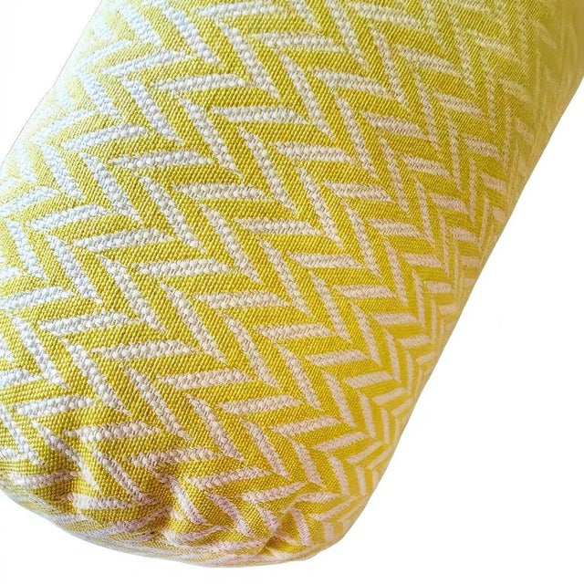 Early 21st Century Outdoors and Indoors Contemporary Pastel Yellow Cylinder Pillows, by Arlene Angard, Set of 2 For Sale - Image 5 of 10