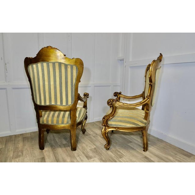 1900 - 1909 Antique Italian Carved Chairs, 1900, Set of 2 For Sale - Image 5 of 9
