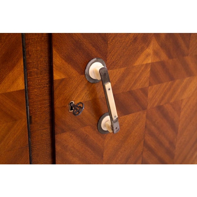 Art Deco Four-Leaf Wardrobe, Poland, 1940s For Sale - Image 10 of 12