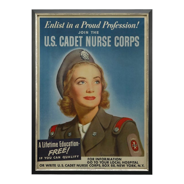"Enlist in a Proud Profession. Join the u.s. Cadet Nurse Corps." Vintage Wwii Recruitment Poster by Carolyn Edmundson For Sale