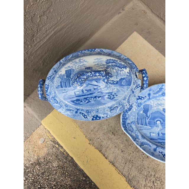 Blue and White Spode Tureen With Under Plate For Sale - Image 9 of 13