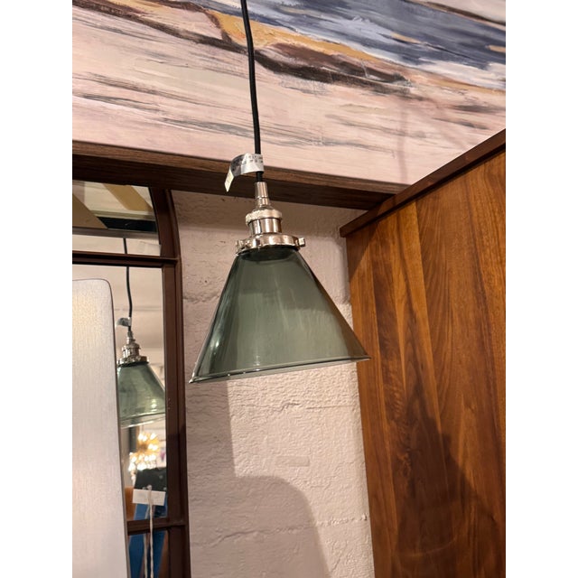 Design Plus Gallery presents a 20th C. Factory Filament Smoke Glass Barn Pendant by Restoration Hardware. This RH pendant...