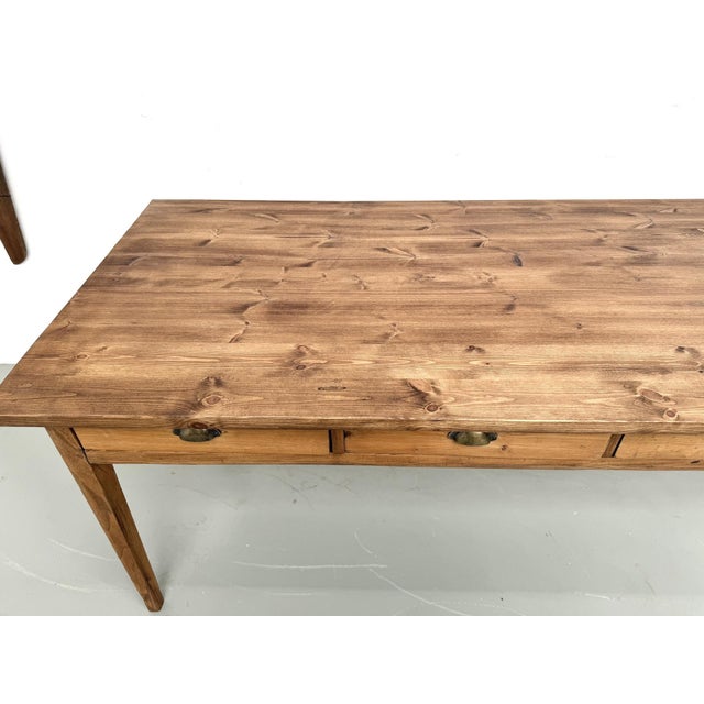 Vintage Farmhouse Table in Beech and Pine, 1950s For Sale - Image 6 of 18