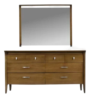 John Van Koert Drexel Profile K4 Low Dresser With Matching Mirror