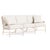 Brown Jordan Venetian Sofa in Blush with Sea Salt and Dusty Pink Welt Cushions For Sale