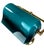 1970s Mid-Century Modern Art Deco Brass and Teal Glass Banker's Desk Lamp For Sale - Image 17 of 18