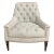 Caracole Transitional Gray Tufted Accent Chair With Nailhead Trim For Sale