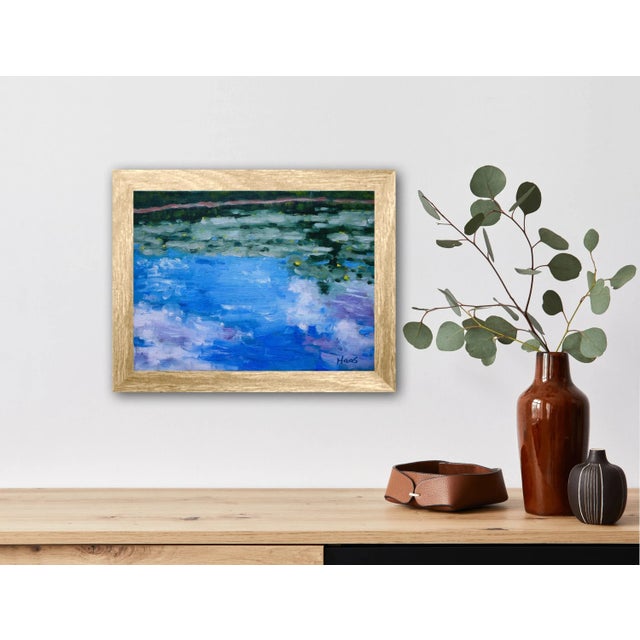 Lily Pond With Clouds, Contemporary Impressionist Oil Painting For Sale In Reno/Lake Tahoe - Image 6 of 8