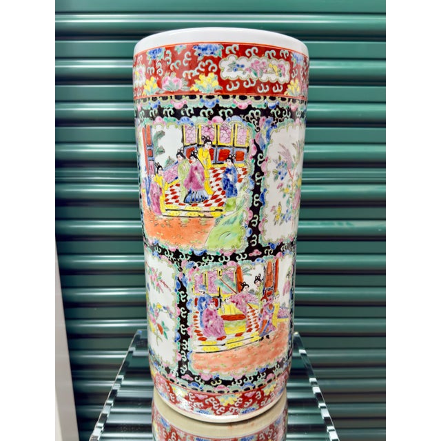 This bespoke Turtle and Crane curation is a dramatic Black Ground (Noir) Famille Rose masterpiece, presenting a rare and...