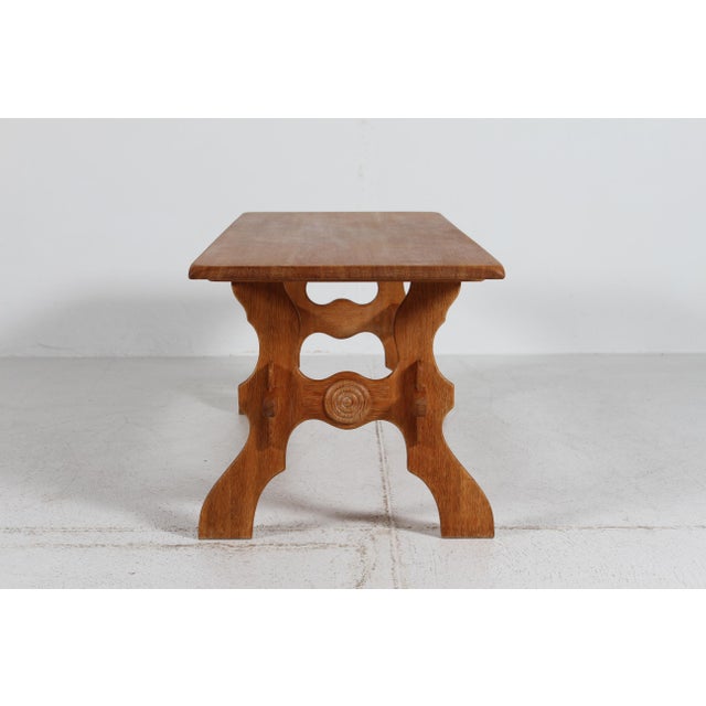 Axel Einar Hjorth Danish Brutalist Coffee Table in Oak by Axel Einar Hjorth, 1940 For Sale - Image 4 of 12