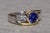 Silver The Crieff: Ladies 14K Two Tone Ring set with Tanzanite and Diamonds For Sale - Image 8 of 10