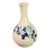 Mid 20th Century Vintage Pottery Vase Hand Painted Blue Floral Made in Korea Marked For Sale