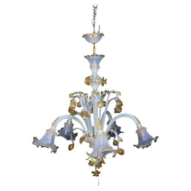 Early 20th Century Arms Chandelier in Murano Glass, Venice For Sale