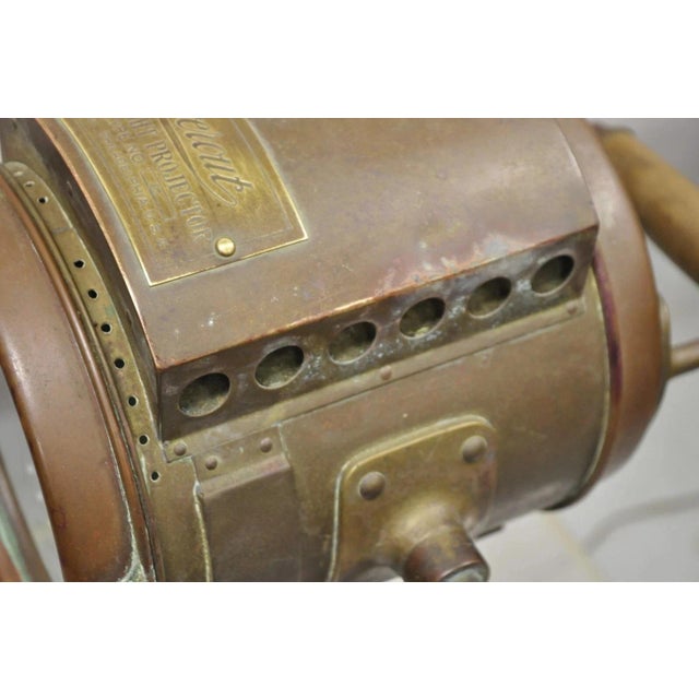 Antique "The Neverout" Searchlight Projector Brass Rose MFG Maritime Table Lamp For Sale - Image 10 of 12