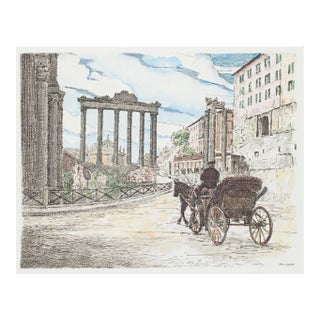 Giuseppe Malandrino, Roman Landscape, Etching, 1970s For Sale