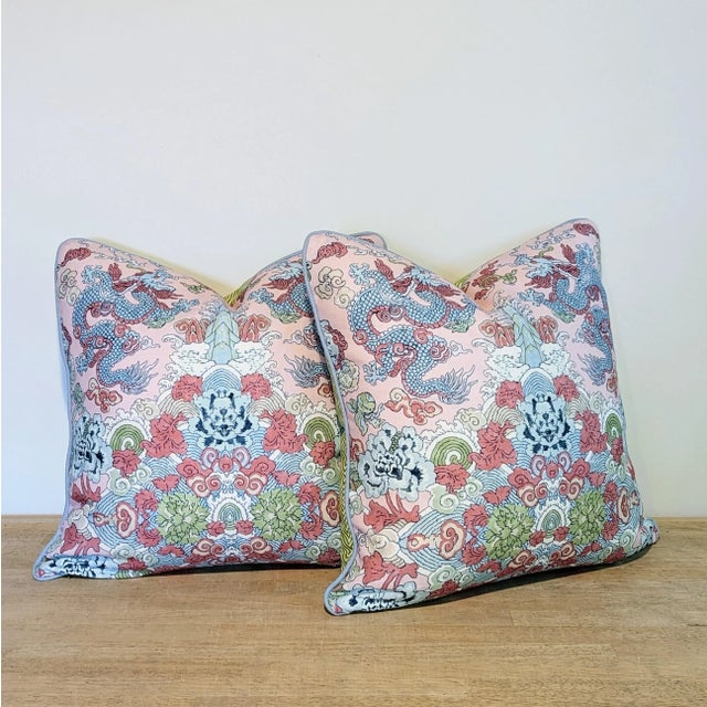 2020s Schumacher Magic Mountain Blush 22" Pillows - Set of 2 For Sale - Image 5 of 7