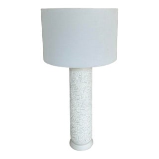 Made Goods Modern Textured Plaster Column Brantley Table Lamp For Sale