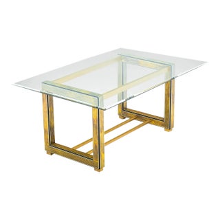 Mid Century Bernhard Rohne for Mastercraft Acid-Etched Brass Dining Table, C. 1970s For Sale