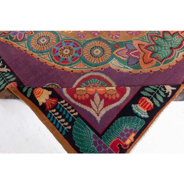 Textile Doris Leslie Blau Vintage Viennese Art Nouveau Rug For Sale - Image 7 of 9