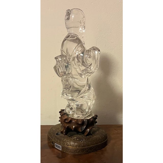 Antique Chinese Carved Rock Crystal Figure of an Immortal For Sale - Image 13 of 18