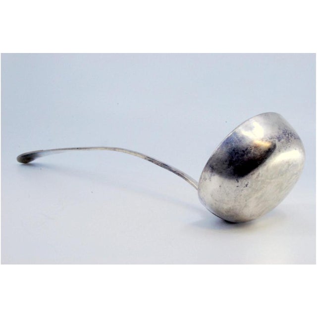 Silver Silver Soup Ladle with Embossed Handle For Sale - Image 8 of 9