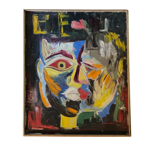 An original mid-century modern oil painting titled “Las Dos Vistas” by Kansas artist Don C. Kincaid, whose original...