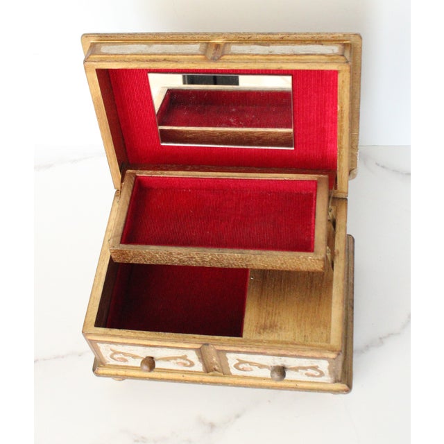 Antique Italian Florentine Musical Jewerly Box For Sale - Image 4 of 7