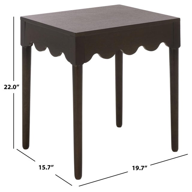 Contemporary Neha Wavy Accent Table in Dark Chocolate For Sale - Image 3 of 8