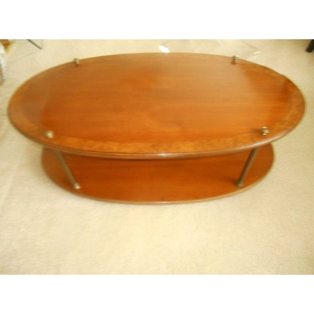 Vintage Brandt Burl Wood Inlay Oval Coffee Table Chairish