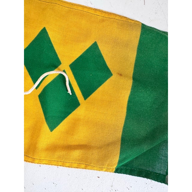 Saint Vincent & the Grenadines Vintage Nautical Burgee Flag For Sale In Charleston - Image 6 of 11