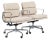 Eames for Herman Miller Cream Tan Office Chairs in Schumacher Vegan Suede For Sale