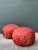 Scarlet Vintage Geometric Fabric Poufs - Pair For Sale - Image 8 of 12