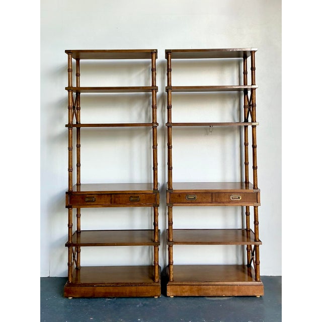 Mid-Century Modern Vintage Boho Brandt Campaign Etagere - A Pair For Sale - Image 3 of 9