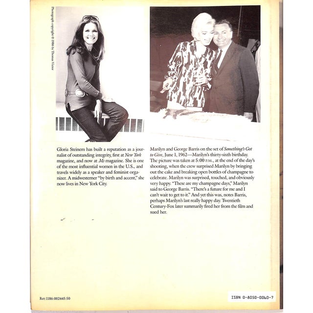 STEINEM, Gloria (SIGNED on FFEP) [182] pp. Henry Holt and Company 1986 11 1/4" x 9 1/2" Marilyn: Norma Jean is a biography...