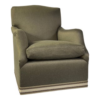 English Arm Club Chair on Swivel Base For Sale
