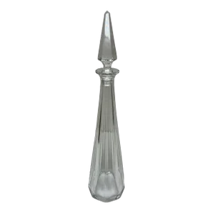 1990s Vintage Baccarat Crystal Art Deco Paneled Perfume Vanity Bottle