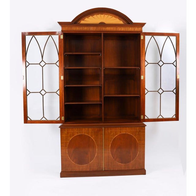 Vintage English George III Revival Library Bookcases, Set of 2 For Sale - Image 11 of 16
