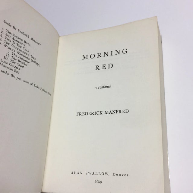1956 Vintage First Edition "Morning Red" Frederick Manfred Book For Sale - Image 4 of 9