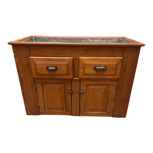 Primitive Pine Zinc Lined Dry Sink