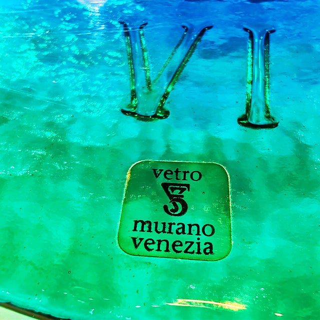 Vintage Italian Wall Clock in Murano Glass by Ca Dei Vetrai, 1970s For Sale - Image 4 of 6