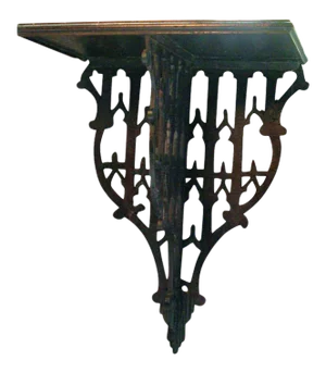19th Century English Regency Chippendale Gothic Mahogany Wall Bracket