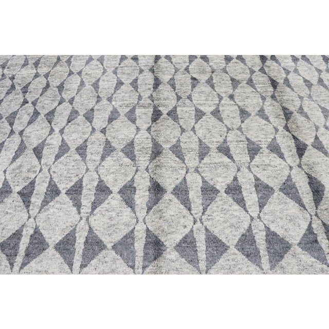 Berber Tribes of Morocco Vintage Modern Gray Moroccan Rug, 09'02 X 13'04 For Sale - Image 4 of 9