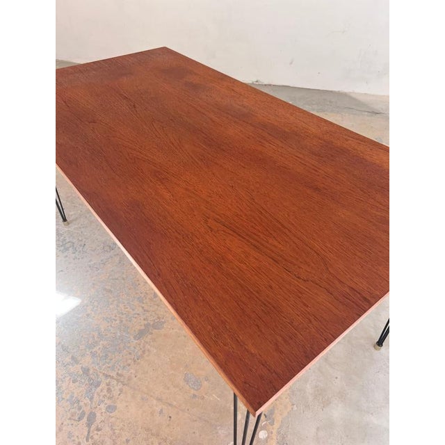Teak Dining Table with Hairpin Legs, 1960s For Sale - Image 5 of 11