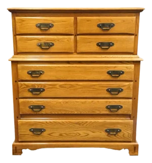 Link Taylor Countryside Collection Solid Oak Early American Rustic 42" Chest on Chest 6606