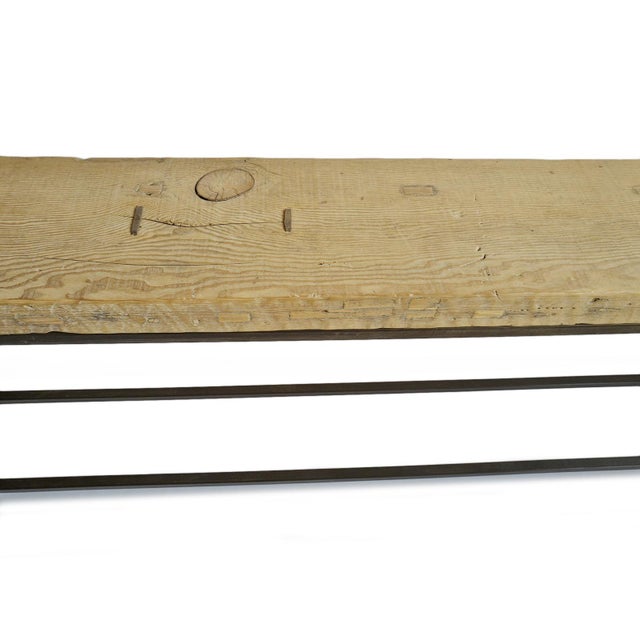 Wood Narrow Old Plank Console Table For Sale - Image 7 of 9