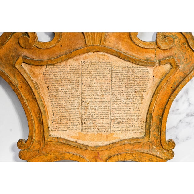 17th Century Stunning Baroque 18th Century Antique Italian Carved Wood Tridentine Latin Mass Altar Card Home Decor For Sale - Image 5 of 14